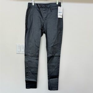 Worth Gray Skinny Metallic Grey Silver Pants